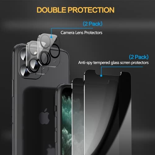 sorlnern [2 + 2] Защитно фолио за защита на екрана на iPhone 11 Pro със защита на обектива на камерата, Защитни фолиа,