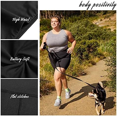 QGGQDD 3 опаковки Байкерских шорти размер Плюс 8 см за жените – Черни къси Панталони за йога за бременни с висока талия (2X