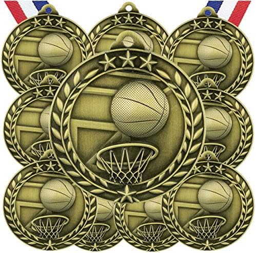 Експресна медалите Различни от 10 X баскетболни сертификати за премия медали с Шийните панделки Статуетка, Награда, подарък