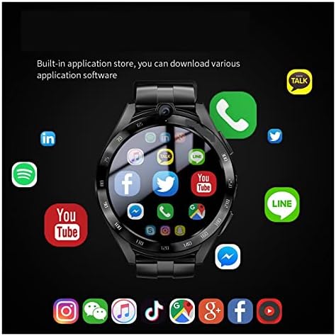 Smart-часовници, Спортни Фитнес Тракер WiFi Мъжки Часовници Телефон Камера за видео разговори (Цвят: Кафява кожа)
