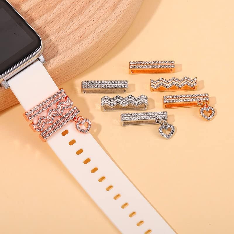 Метални висулки-въжета за Apple SmartWatch 38 мм 40 мм 41 мм 42 мм 44 мм 45 мм, декоративни пръстеновидни примки, съвместими с iWatch Series 7 6 5 4 3 2 1, Аксесоари за часовници за жени
