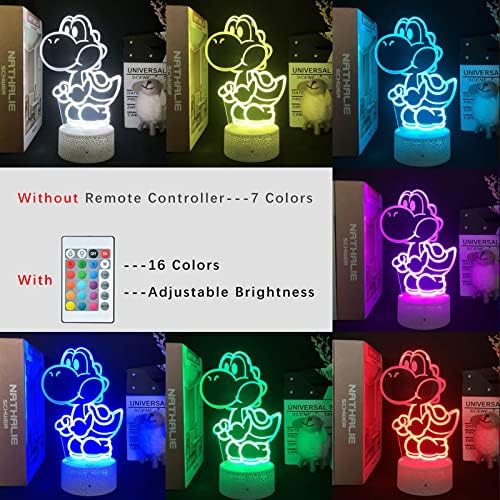 Yoshi 3D лека нощ, 16 Цвята Коледно Осветление Подарък RGB Сензорен Пулт за Дистанционно Управление Играчки на Супер
