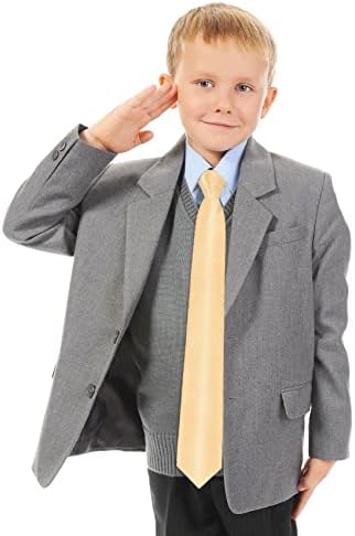 NBLYOS/ Вратовръзка на шията за момчета, Регулируема Вратовръзка с цип за Деца, Монофонични Тъкани, Предварително