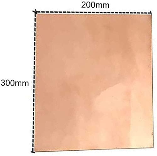 Меден лист YIWANGO От чиста Медна ламарина Фолио За Бижута, Подходящи за заваряване и запояване 200 mm x 300 mm x 5 mm чист