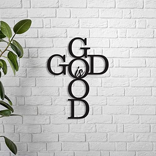 Метален Знак Бог е Добър, Кристиан Знак, Метален Стенен Декор за Домашна Кухня, Кафене, Бар, Модерен Интериор Фермерска къща,