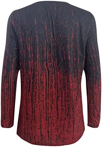 UQRZAU/ Дамски Пролетно Тениска с дълъг ръкав и копчета, Модна Тениска с принтом, Елегантен Топ, Ежедневни Блузи, Памучни