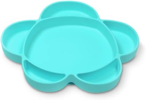 силиконовата издънка grabease за самостоятелно хранене на бебета и малки деца, 6-Секционное чиния с предпазител,