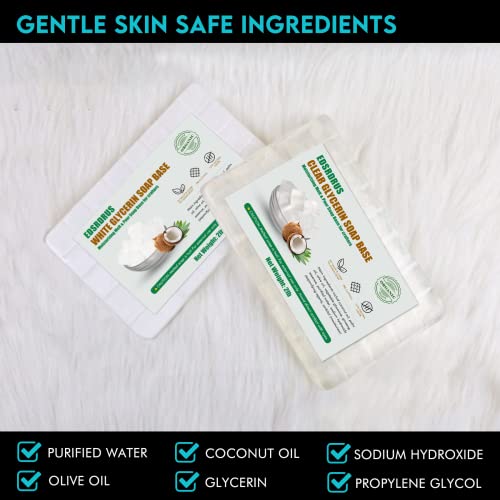 EDSRDRUS £ 2 Прозрачни глицериновой сапунена основа на ръчно изработени Сапун Направи си сам с олио, глицерин и кокосово