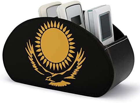 Държач на дистанционното управление с флага на Казахстан, кожен настолен органайзер за канцеларски принадлежности, с дистанционно
