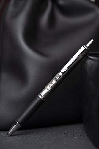 Прибиращ гел писалка Zebra G Pen-402, корпус от неръждаема стомана, Fine Point, 0,5 mm, черно мастило, 2 опаковки