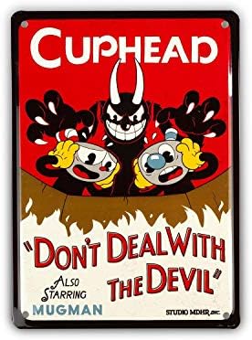 Колекционерска стойност Cuphead | Cuphead Не Е правил бизнес С Тенекиен табелка Дяволът