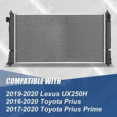 DPI 13591 Фабрично 1-Ред Радиатора за охлаждане, и е Съвместим с Lexus UX250H Toyota Prius Prime 16-20, Алуминиев жило