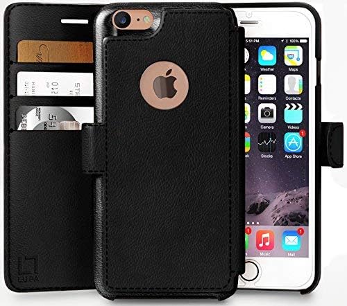 Чанта-портфейл LUPA за iPhone 7 - Тънък и лек флип калъф за iPhone 7 с притежателя на кредитна карта - Чанта-портфейл
