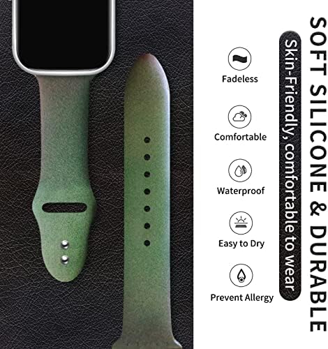Висок клас класически гривна със силикон каишка цвят gradient Famnlavo, съвместим с Apple Watch S876543se