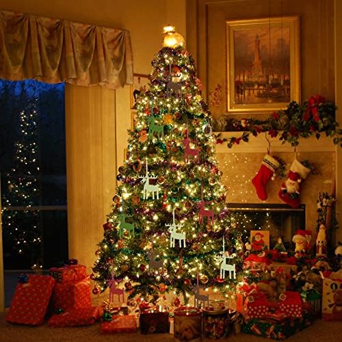 Коледно Дърво Висулка Коледна Висулка Коледен Малък Медальон Декорация на Дома, за Декорация на Партита Висулка Перлени Нишки за Занаяти Прозрачен