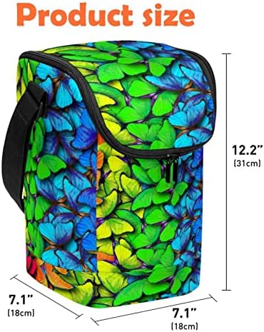 Цветове На Дъгата Морфо Пеперуда Модел Голям Обяд-Бокс За Възрастни Многократна Употреба Обяд-Голяма Пазарска Чанта