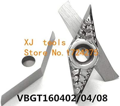 FINCOS 10 бр. Вафла от твердосплавного алуминий VBGT160402/VBGT160404/VBGT160408 за точения, Нож за притежателя на SVJBR/SVVBN, подходящ за алуминий - (Широчина вмъкване (мм): VBGT160402)