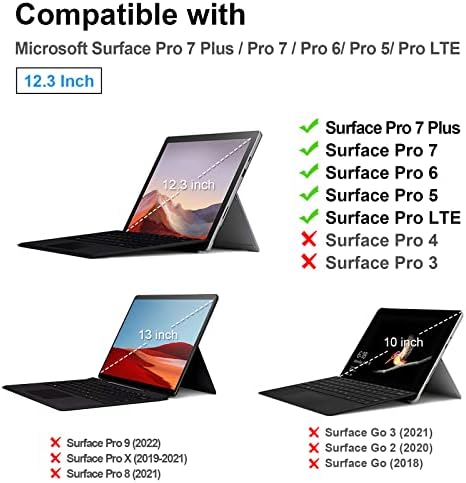 Калъф Fintie за таблет Microsoft Surface Pro 7 Plus/Surface Pro 7/Surface Pro 6 /Surface Pro 5 с диагонал 12,3 инча, Твърда