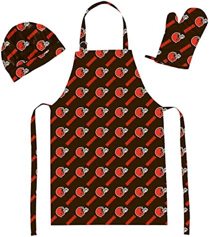 Унисекс Северо-Западна NFL - Комплект от Престилка за възрастни от 3 теми, кухненски ръкавици за фурна и Шапка на главен