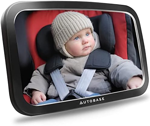 Детско огледало Autobase за кола | Небьющееся и безопасно автомобилното огледало за бебе на задната седалка