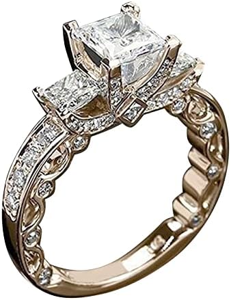 Диамантен пръстен Популярно Глоба Пръстен Прости Модни Бижута Популярни Аксесоари Комплект Сребърни пръстени (Злато, 9)