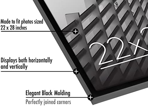 Американската плоска рамка за плаката 24x36 черен цвят и 22x28 черен на цвят, с тънка рамка от надраскване плексиглас,