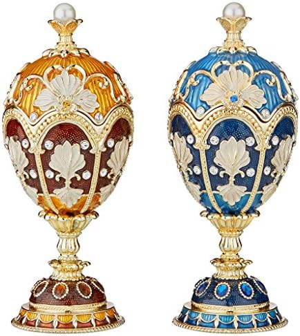 Дизайн Toscano FH91364 Колекция Royal Garden Емайлирани яйца в Романовском стил: Колибри и калинка, Многоцветен комплект