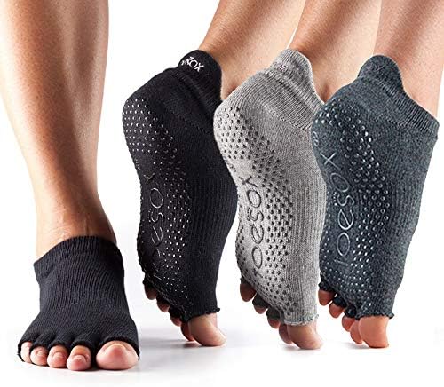 нескользящие чорапи toesox с ниска засаждане на половината от чорап Multi Pack – Grip за Пилатес и Йога