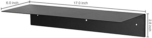 MyGift 17-Инчов Стенни Модерен Плаващ шелф за дисплея от Черен метал, комплект от 2