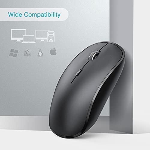 Безжична мишка J JOYACCESS, Тиха Безжична Мишка за лаптоп USB-наноприемником, Тънка Преносима Компютърна мишка USB 2,4 G Безжична,