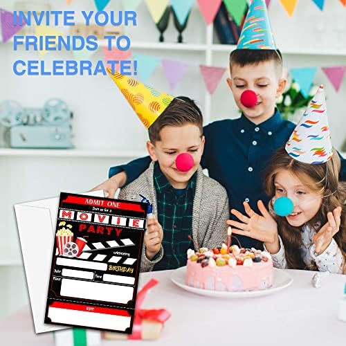 Покана за рожден ден във филм, в YQV, Покани за парти в чест на рождения ден на 20 души в пликове, Декорации и аксесоари за