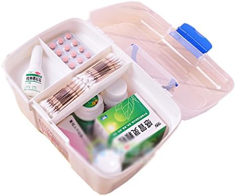 Многофункционална домашна аптечка MYtodo с многослойна пластмасова кутия за съхранение на медицинска помощ (Голям)