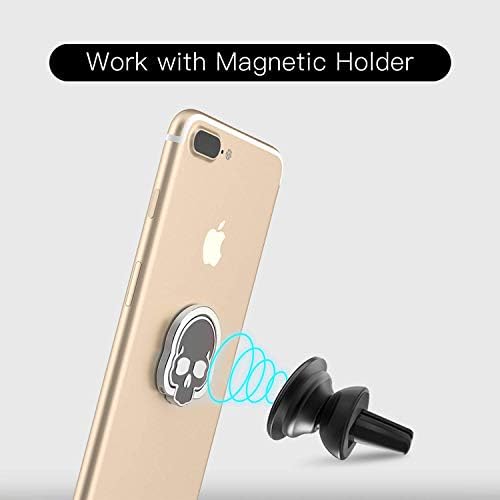 Дръжка с пръстен във формата на черепи за мобилен телефон homEdge, Комплект от 4 опаковки, регулиращи се на 360 ° стойка за пръстена на пръста си, подходящи за магнитни ав?