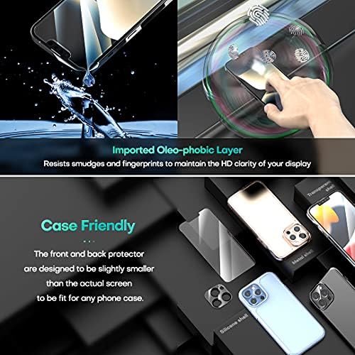 HATOSHI Pack 3 за iPhone 13 Pro Защитно фолио за екрана с 3 Пакети за Защита на обектива на камерата е Удобен калъф Лесна Инсталация,