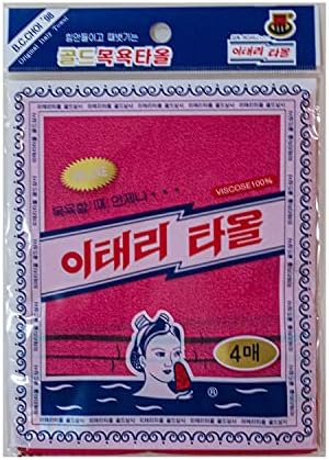 Корейски, Азиатски Отшелушивающее Кърпа За миене на Съдове 4шт (Червено) GOLDSANGSA