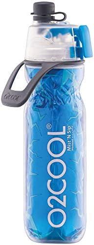 O2COOL Бутилка за вода с функция за замъгляване Mist 'N Sip 2-в-1 С функция за замъгляване и глътка Без течове, Спортна бутилка за вода с прибиращ се покрив чучур, Множество б?