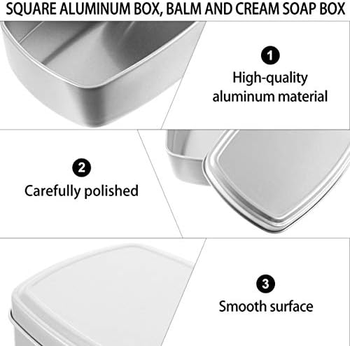 Алуминиеви сапун ястия за сапун DOITOOL, 2 бр. Метален Фланец държач за сапун с капак, Сребърен Държач за сапун,