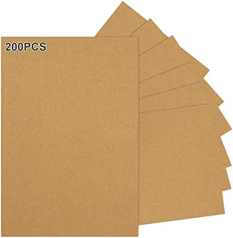 200-Листа, Кафяв картон 8.5 x 11 инча, 250 г Кафява крафтова хартия, от картон за занаяти и производство на пощенски картички, Кафява крафт хартия формат А4 тегло 90 килограм