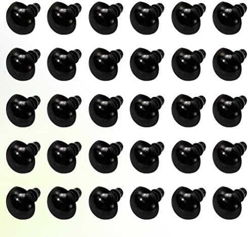 Sewroro Черни Детски кукли 200 Двойки Защитни очите за препарирани животни, Изработени на една кука Очите за diy от