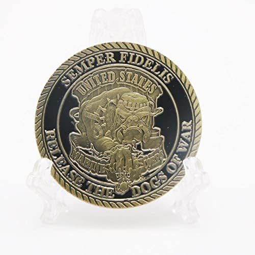 Монета Фенове на армията на САЩ American Eagle Паметник на морската пехота на Монета Дожа Верен Боен Пес Раскрашенная