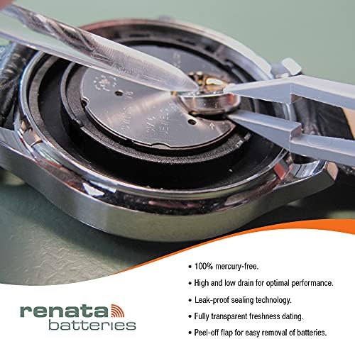Часовници Renata 309 от една батарейкой от азотен сребро швейцарско производство от 1,5 (10 батерии, 309 или SR754SW)
