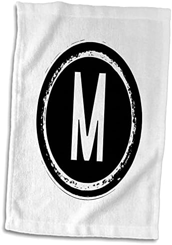 3 Начертайте монограм във формата на буквите M, черна буква М на бял фон - Кърпи (twl-244987-3)