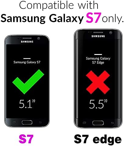 Asuwish е Съвместим с калъф Samsung Galaxy S7 и защитно фолио от закалено Стъкло, Слот за притежателя на клетъчни карта, Стойка, Мек портфейла си, Чехлами за телефони Glaxay S 7, Gaxaly