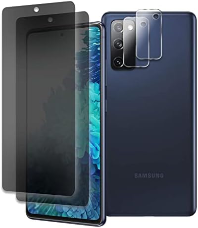 [2 + 2] 2 опаковки със защитно фолио за Samsung Galaxy S20 fe, с 2 и с малко пари защитно фолио за обектива на камерата