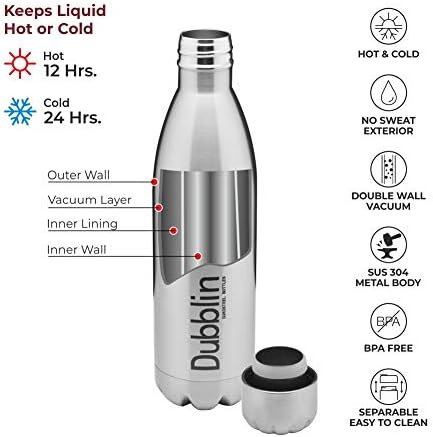 Бутилка за вода Dubblin Kango Премиум-клас от Неръждаема стомана С двойни стени и вакуум изолация, не съдържа