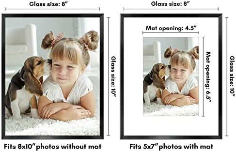Алуминиева рамка за снимки Americanflat 8x10 черно - се Използва като рамка за снимки 5x7 с мат или 8x10 без подложка