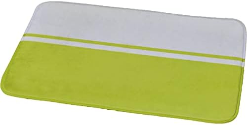 Подложка за баня Evideco French Home Goods Зелено с Двухцветным принтом от пяна с памет ефект - 30 L x 18 W
