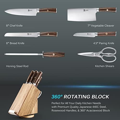 Комплект Кухненски Ножове KYOKU с мощност + 7-Инчов Нож Накири KYOKU