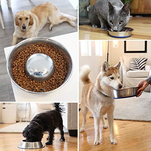 Купа за кучета OurPets DuraPet Slow Feed Премиум-клас от неръждаема стомана, сребро (2040010301)