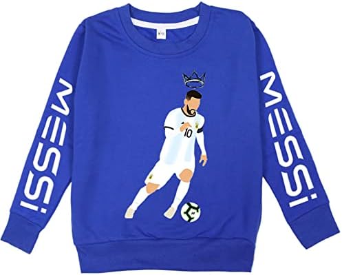 Hoody CIZun Kid Lionel Messi с кръгло деколте и дълги ръкави -Пуловер за момчета, Лека hoody (от 1 до 14 години,